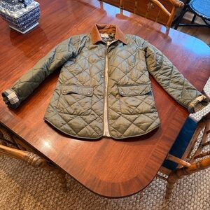 Barbour Tartan Lined Jacket with Brown Corduroy Collar